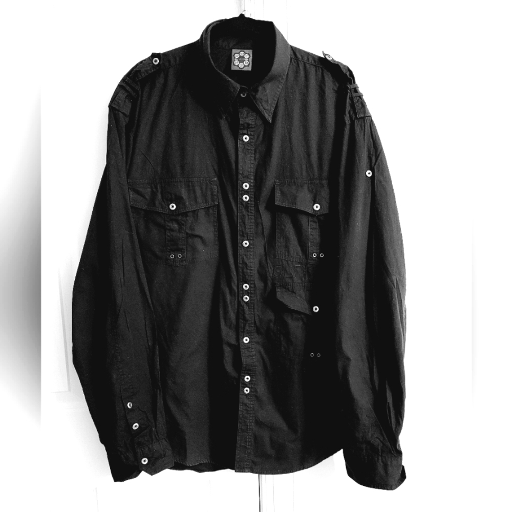 Gun Metal black shirt. 4XL. Slim